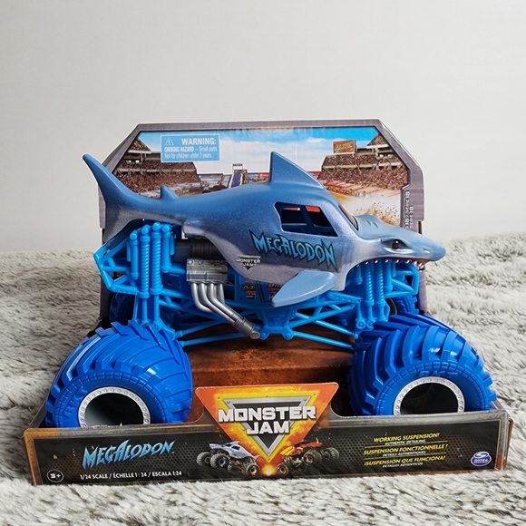 monster jam Toys Monster Jam Official Megalodon Monster Truck Collector Diecast Vehicle 24